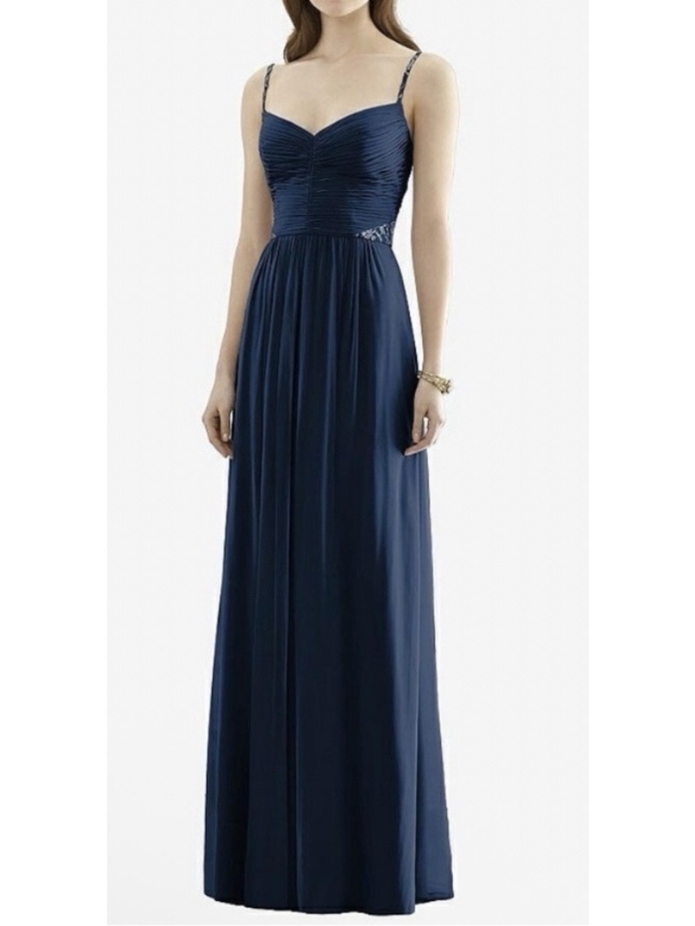 Dessy Collection Bridesmaid Formal Dress Gown Midnight Navy Chiffon Size 10 NWT